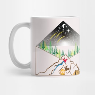 camping in a letter Mug